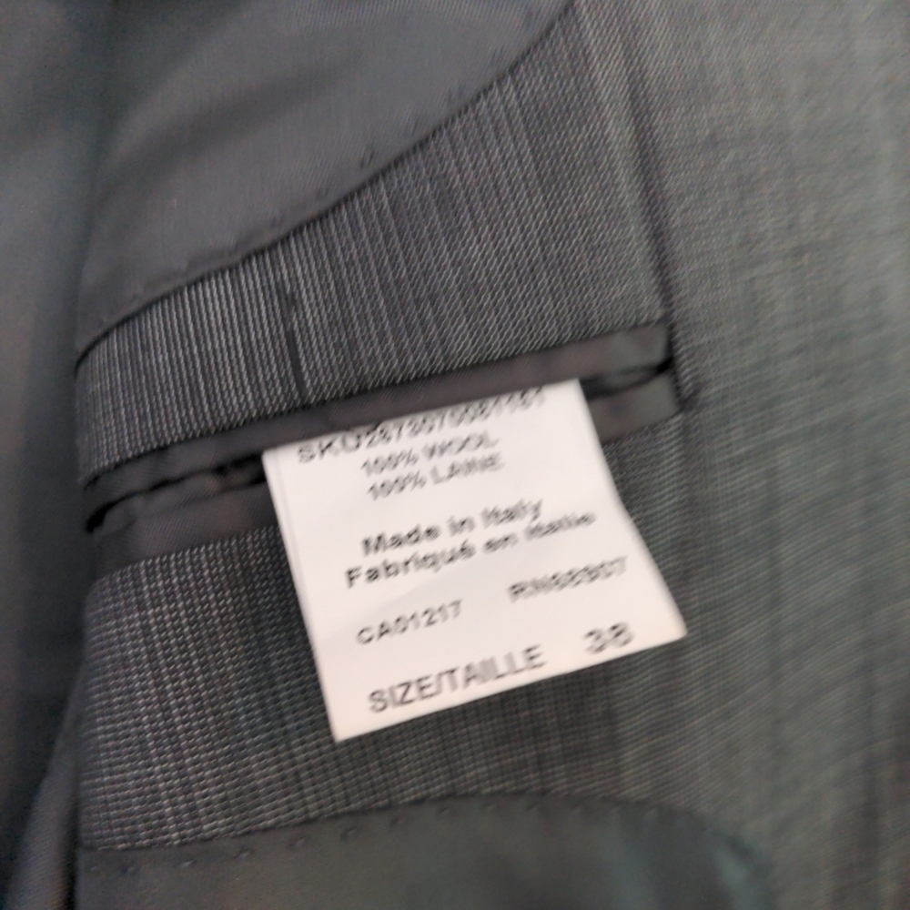 Le Chateau Segal Collection Suit Jacket Mens 38 Grey Made In Italy NWT 100% Wool - Picture 6 of 9